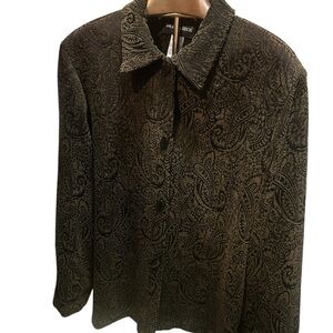 Vintage Women’s 90s Paisley Brocade Jacquard Jacket SAG Harbor Tapestry Blazer